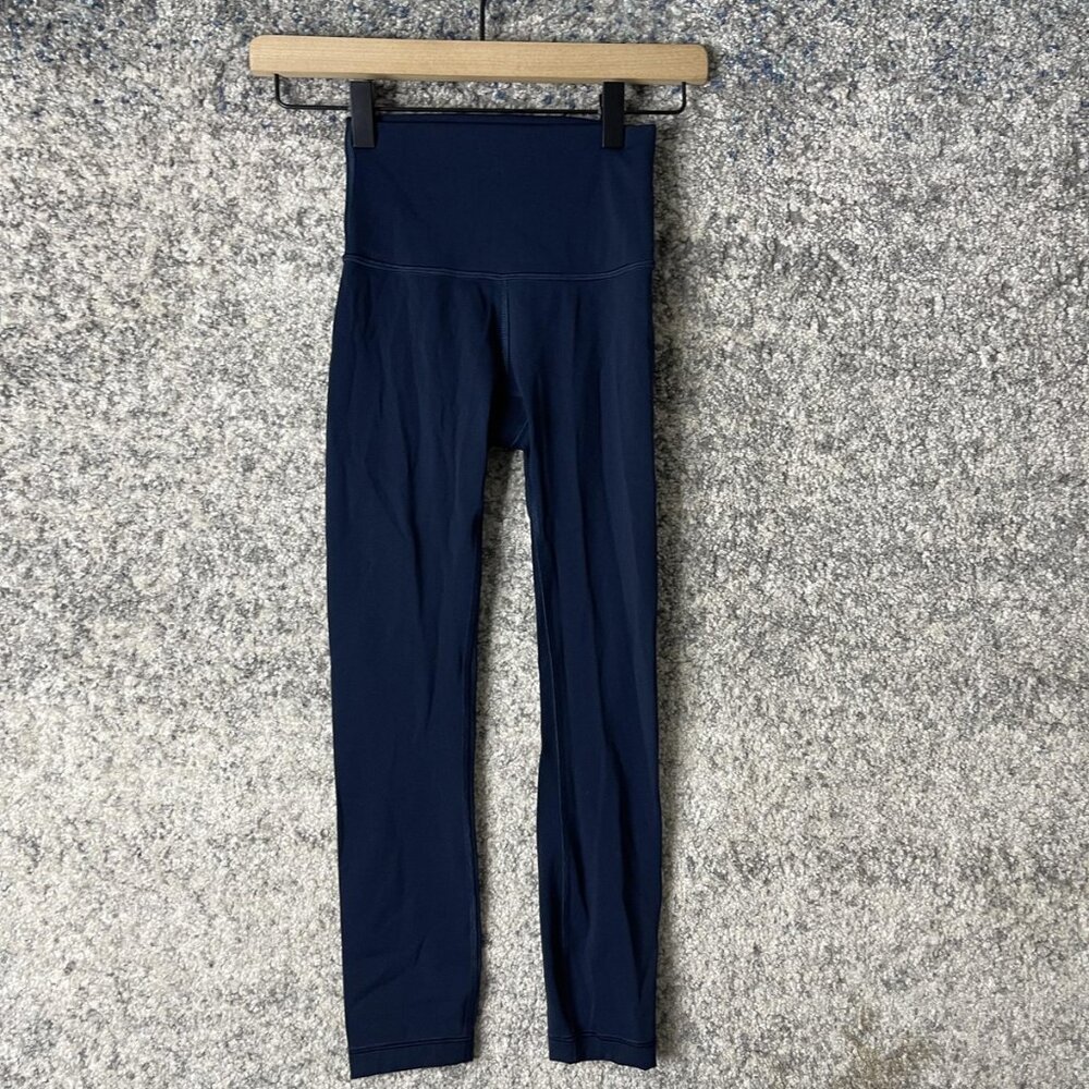 Lululemon Pants Womens 0 Navy High Rise Leggings Yoga Athletic Workout Running